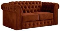 Jay-Be Chesterfield Fabric 2 Seater Sofa Bed - Orange