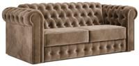 Jay-Be Chesterfield Velvet 3 Seater Sofa Bed - Beige