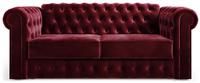 Jay-Be Chesterfield Velvet 3 Seater Sofa Bed - Burgundy