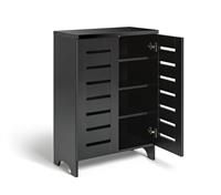 Argos Home Slatted Shoe Cabinet - Black