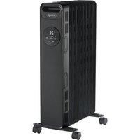 Igenix 2kW/2000W Digital Oil Filled Radiator with Overheat Protection - Black