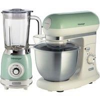 Retro Style Jug Blender and Stand Mixer Set, Vintage Design Green, Ariete