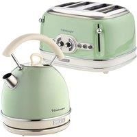 ARIETE Vintage ARPK40 4-Slice Toaster & Traditional Kettle Bundle - Green, Green