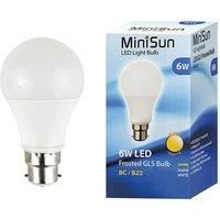 MiniSun High Power 6w LED BC B22 SMD GLS Energy Saving Long Life Bulb - 3000K Warm White