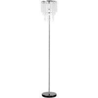 Designer 150cm Floor Lamp Polished Chrome Acrylic Droplet Shade Home Lighting