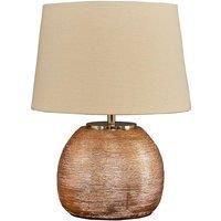 Copper Table Lamp Ceramic Base Bedside Lighting LED Bulb Fabric Lampshade