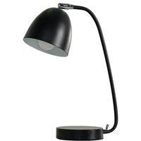 Matt Black Table Lamp Desk Office Task Bedroom Reading Light LED Bulb