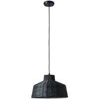 Ceiling Light Adjustable Fitting Black Rattan Wicker Natural Pendant LED Bulb