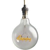 Vintage Style 2w LED BC B22 Bayonet Cap Word Script Happy Design Clear Light Bulb - Happy