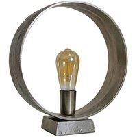 Gun Metal Circular Table Lamp Base Industrial Living Room Bedroom Light LED Bulb