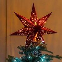 Hanging Velvet Star Lights Christmas Lampshade Plug In Wall Light Tree Topper