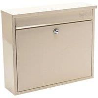 Burg-Wachter MB02AC Antique Cream Elegance Wall Mounted Galvanised Steel Lockable Weatherproof Post Box - 36x31x10cm