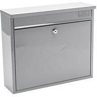 Burg-Wachter MB02FG Elegance Wall Mounted Galvanised Steel Lockable Weatherproof Post Box, French Grey