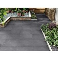 Marshalls Limestone Textured Black Multi Paving Slab 600 x 600 x 22 mm