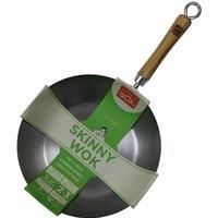 School of Wok - Skinny Wok, Carbon Steel, Healthy Eating Wok, Use Less Oil, 12"/30cm