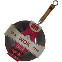 School of Wok Carbon Steel Flat Bottom Wok 27cm 10.5 Inch All Hobs Induction New