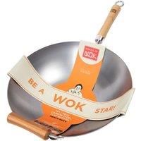 School of Wok by Dexam 14"/36cm Heavy Duty Non-Stick Carbon Steel Wok