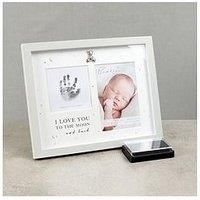 Juliana Bambino Baby /'Love You to Moon and Back/' Hand Print Grey Photo Picture Frame Unisex Ink Pad 4/'/' x 6/'/' Keepsake Gift, WBM-GFT01