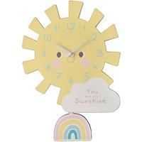 Hometime Kids Wooden Sunshine Wall Clock with Pendulum