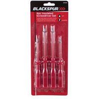 Blackspur 4Pc Insulated Screwdriver Set