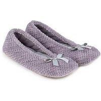 Isotoner Women Ladies Popcorn Ballet Closed Back Slippers, Grey (Pale Grey), S 36/37 EU