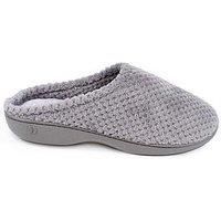 Isotoner Women's Ladies Popcorn Mule Slippers Low-Top, Grey (Pale Grey), 7 UK