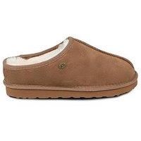 Just Sheepskin Mens Raised Seam Sheepskin Mule Slipper - Chestnut