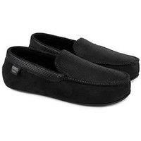 Isotoner Mens Square Patterned Smart Moccasin Slipper