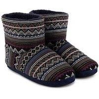 Totes toasties® Mens Fair Isle Boot Slippers