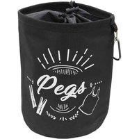 JVL Large Waterproof Peg Bag with Draw String Closure and Hanging Snap Hook, Black, 08-040