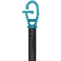 JVL Adjustable Telescopic Lightweight Clothes Line Prop, Grey/Teal, 132-240cm