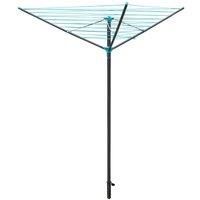 JVL 3 Arm Powder Coated Steel Rotary Airer, 30 Metres, Grey (11-200)