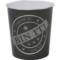 JVL Small Bin It Waste Paper Bin, 24.5 cm x 26.5 cm, Dark Grey