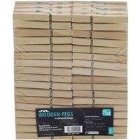 JVL Birch Wood Pegs, Pack of 102,Wooden,19-242