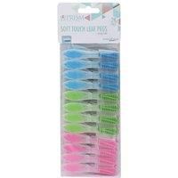 JVL Prism Soft Touch Leaf Design Pegs, Pack of 24, Multicolor (19-271)