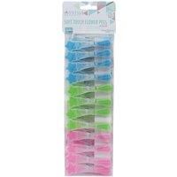 JVL Prism Soft Touch Flower Design Pegs, Pack of 24, Multicolor (19-272)