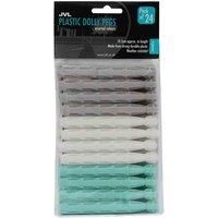 JVL Plastic Dolly Pegs, Pack of 24, Aqua, Grey, White, One Size (19-284)