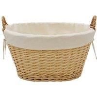 Jvl Handwoven Acacia Oval Laundry Willow Storage Basket With Lining Honey Finish