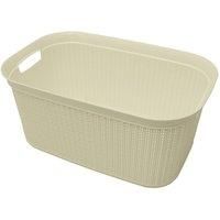 JVL Modern Knit Design Loop Plastic Washing Laundry Linen Baskets, Grey or White