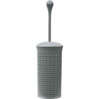 JVL Knit Loop Plastic Toilet Brush and Holder, Grey 40cm x 12cm, One size