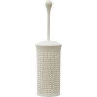 JVL Knit Design Loop Plastic Toilet Brush and Holder, Ivory 40cm x 12cm, One size