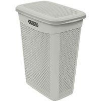 JVL 43L Droplette Slim Laundry Basket, Grey