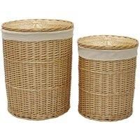 Jvl Handwoven Acacia Round Willow Baskets Honey Finish