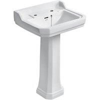 Ideal Standard Waverley Full Pedestal Basin 2 Tap Holes 560mm (821GT)