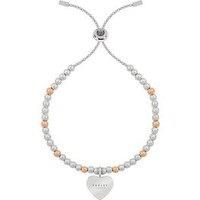 Radley Ladies Silver Plated Friendship Bracelet with Rose Gold Plated Balls and Etched Heart Pendant RYJ3165S