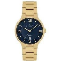 Spirit Gents Classic Polished Gold Plated Bracelet Watch