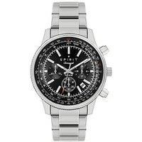 Spirit Gents Polished Silver Serrated Bezel Chronograph Watch