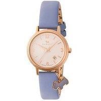 RADLEY Women/'s Rose Gold Plated Blue Leather Strap Quartz Analogue Watch RY21712