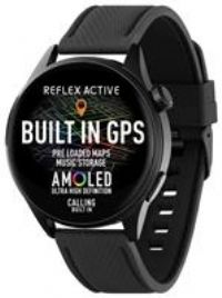 Reflex Active Series 45 Amoled Smart Watch for Men Women with Built-in GPS, Pre Loaded Maps, Make & Receive Calls, Heart Rate, Sports Modes, Sleep Monitor and Black Silicone Strap for IOS Android