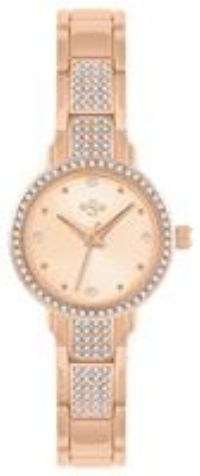 Spirit Ladies Rose Gold Tone Stone Set Bezel Bracelet Watch